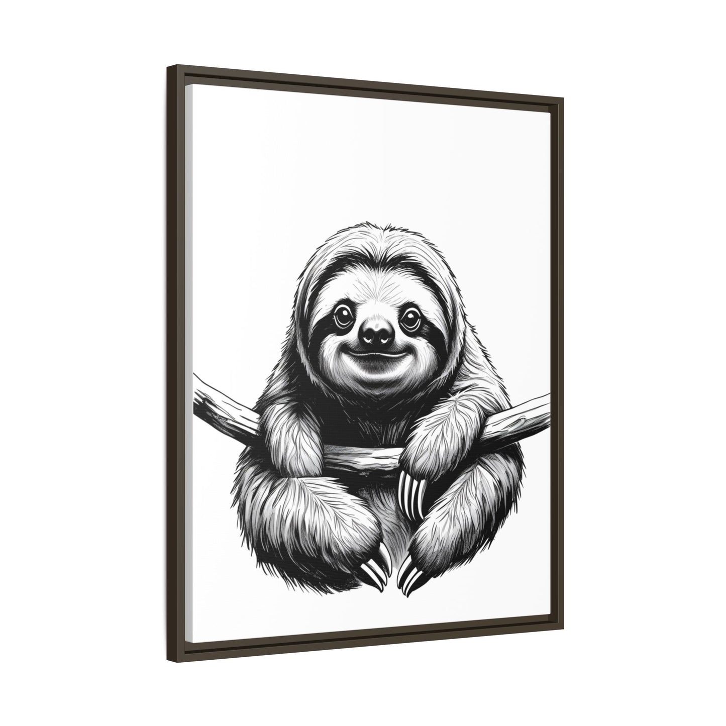 Adorable Sloth Hanging from Tree Branch Black & White Animal Wall Art, Cute Sloth Print, Jungle Theme Nursery Decor, Baby Shower Gift