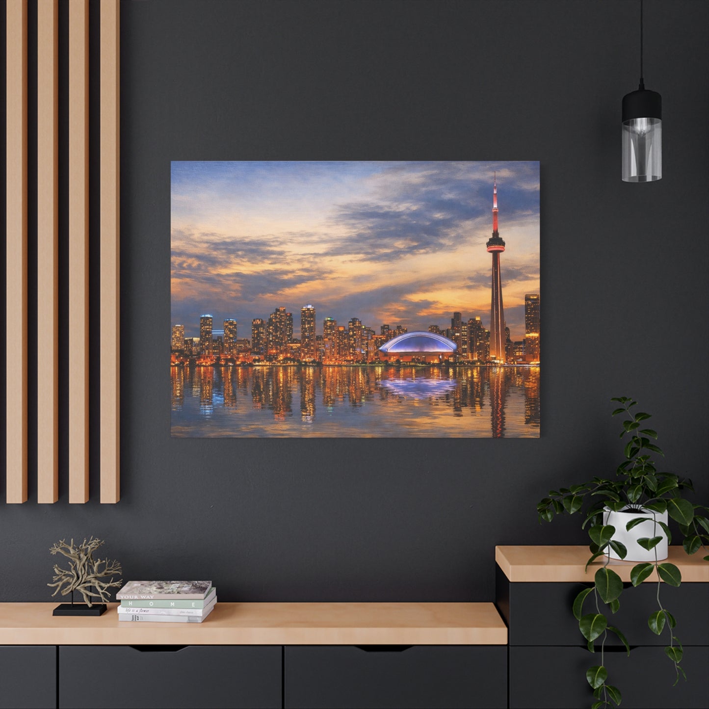 Toronto Skyline Matte Stretched Canvas, Toronto Skyline Canvas Wall Art, Urban City Art Print