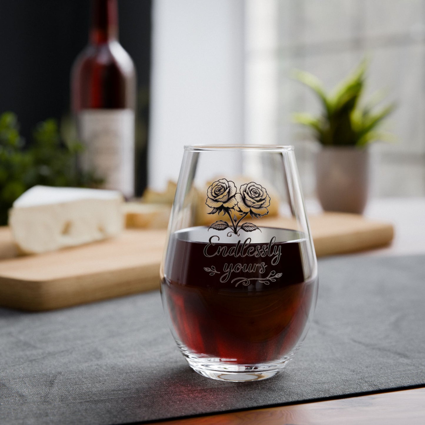 Endlessly Yours Stemless Wine Glass | Romantic Gift for Her