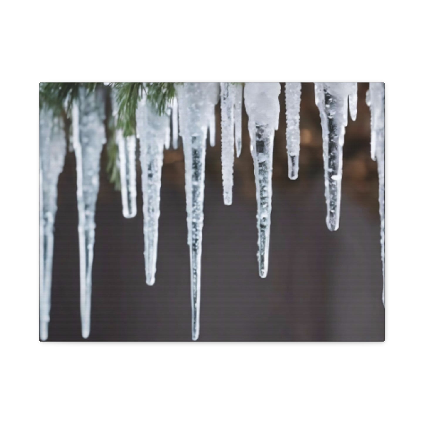 Icicles on Pine Branch Christmas Wall Art | Winter Mantle Decor