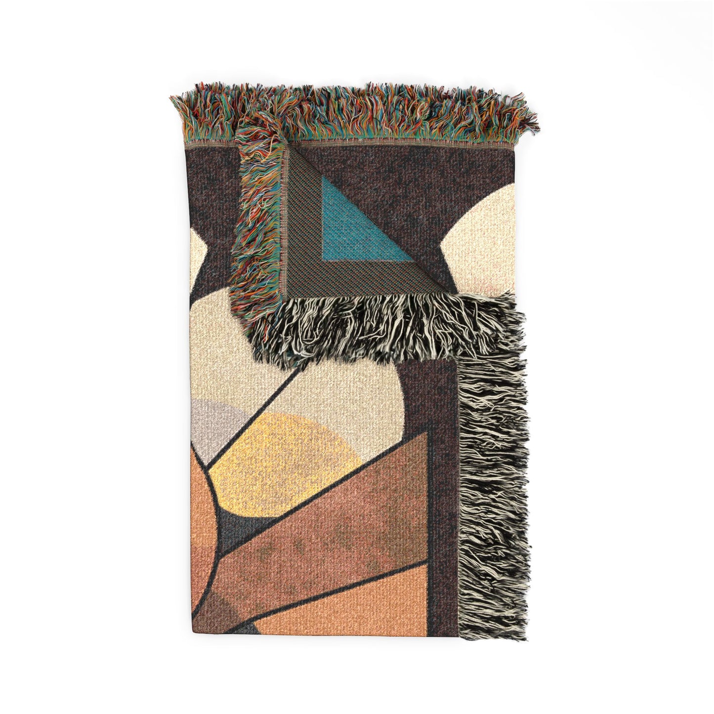 Retro Abstract Woven Blanket | Mid-Century Modern Geometric Boho Decor