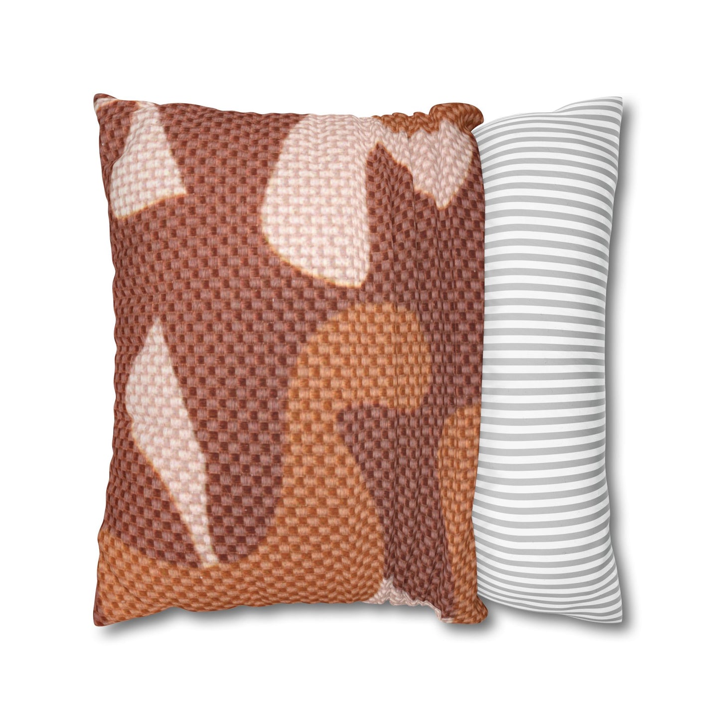 Boho Pillowcase, Bohemian Pillow Cover, Modern Square Pillow Case, Brown Shades
