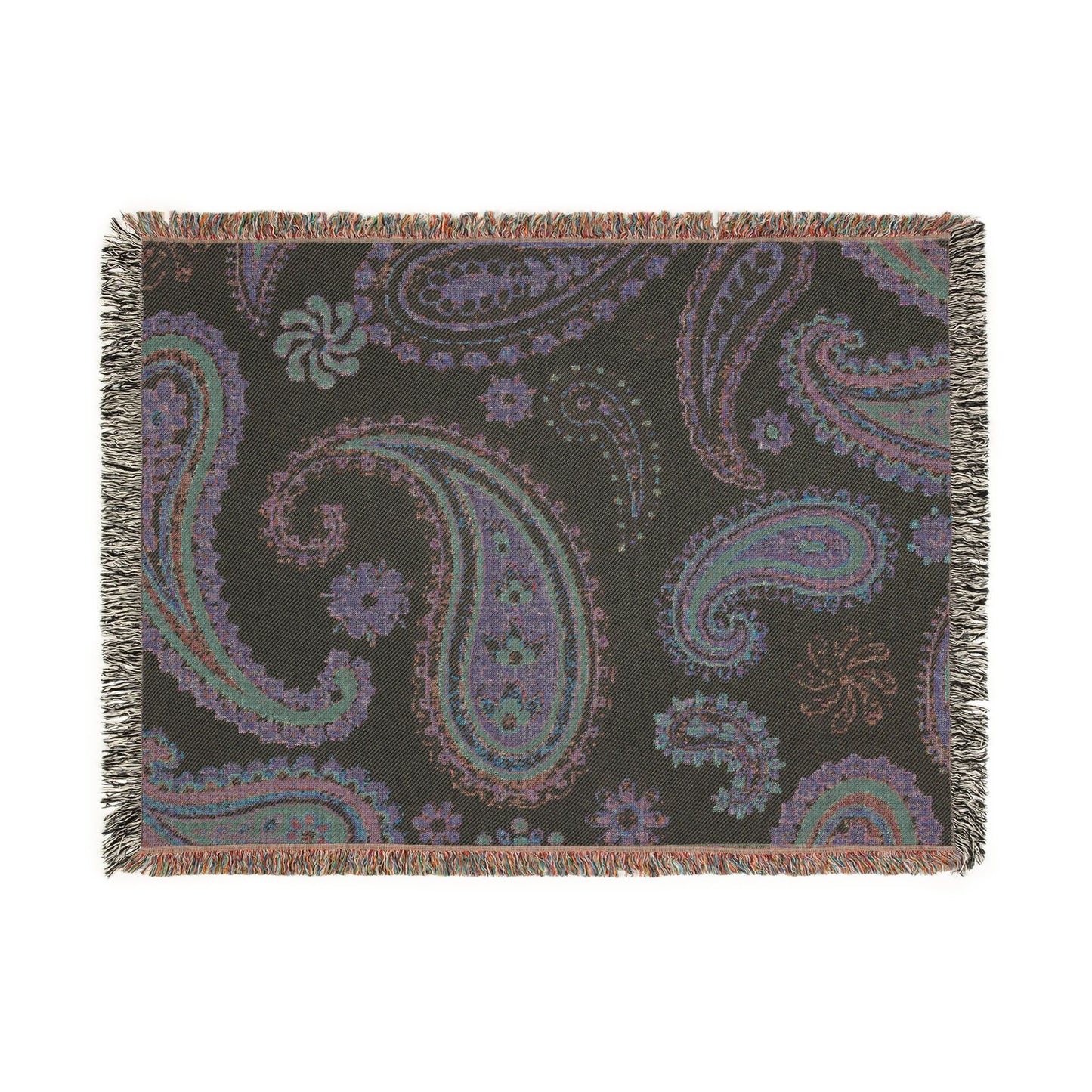 Paisley Woven Throw Blanket | Retro Chic Home Decor