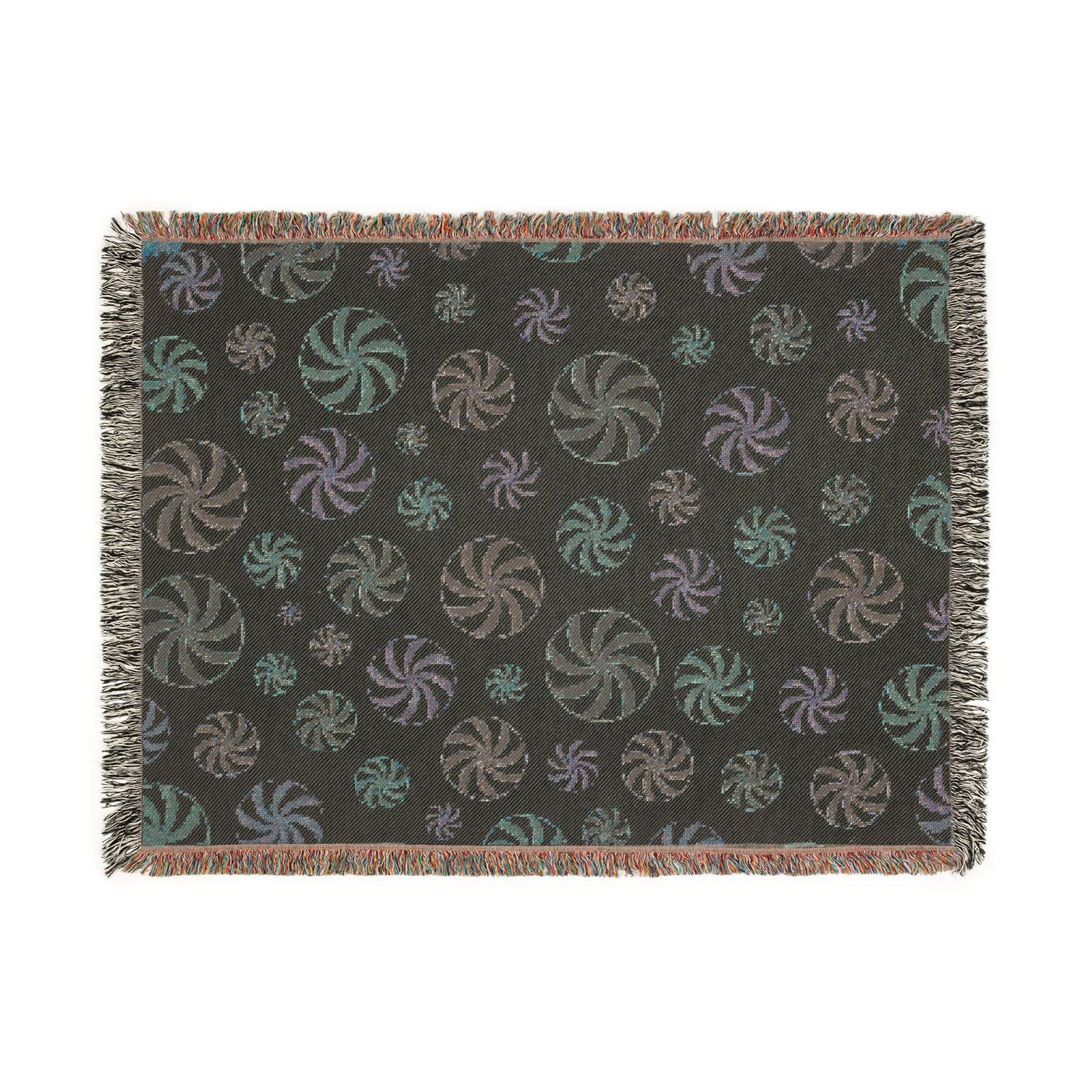 Peppermint Swirl Woven Throw Blanket | Cozy Christmas Holiday Decor