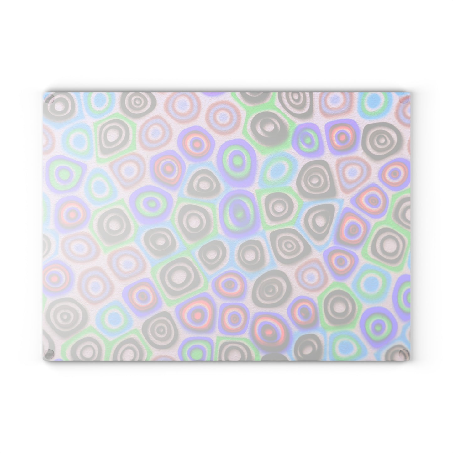 Retro Pebble Pattern Glass Cutting Board | Colorfu Geometric Kitchen Decor