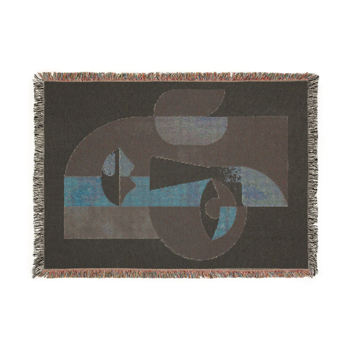 Abstract Modern Woven Blanket | Mid-Century Geometric Boho Decor