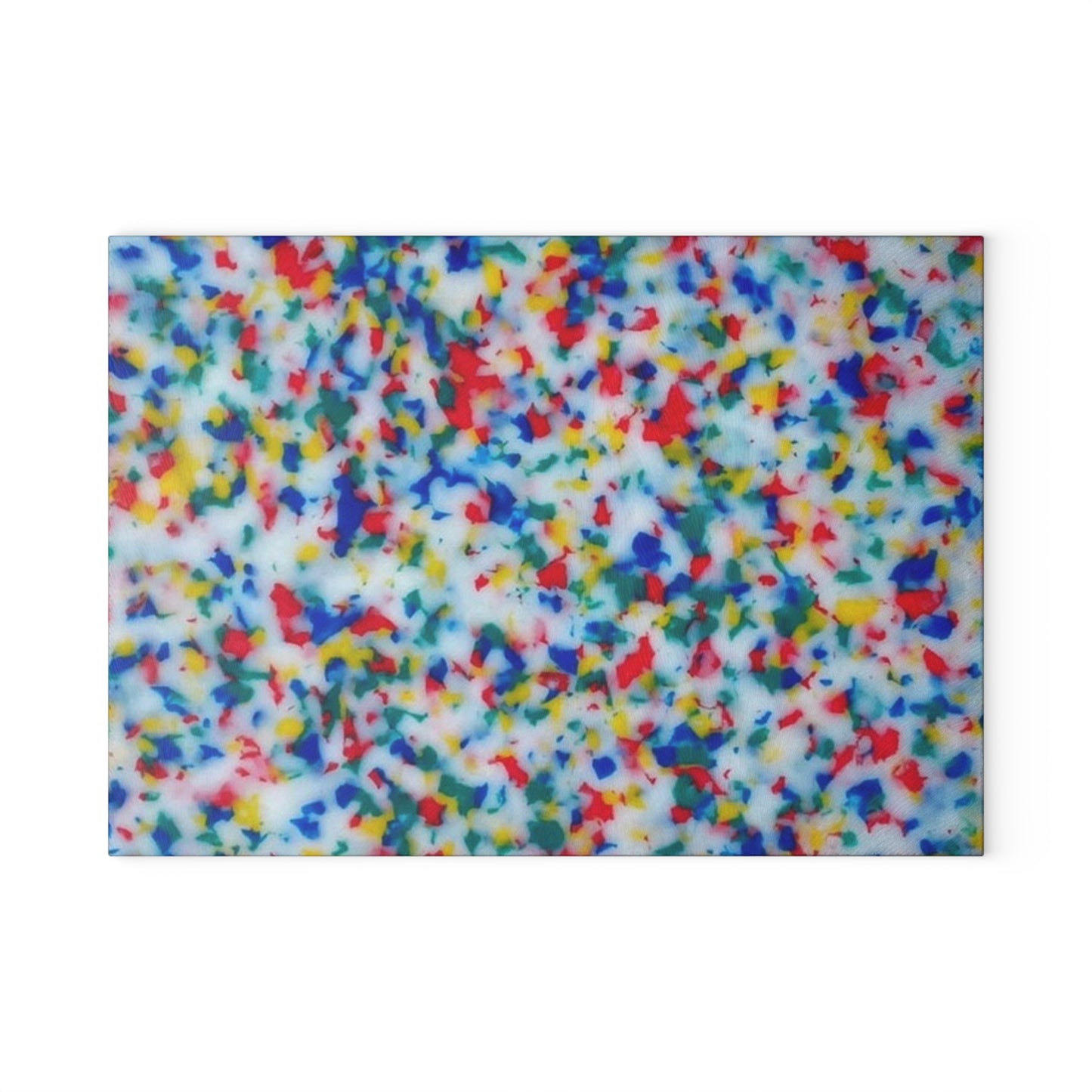 Colorful speckled pattern on a white background