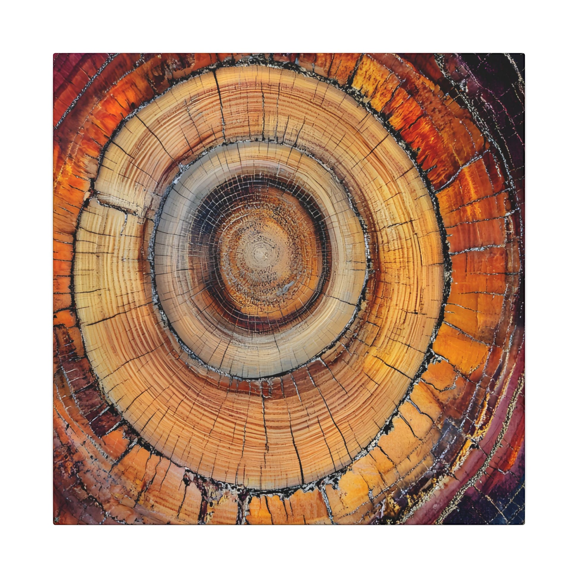 Close-up of a tree stump with concentric circular rings