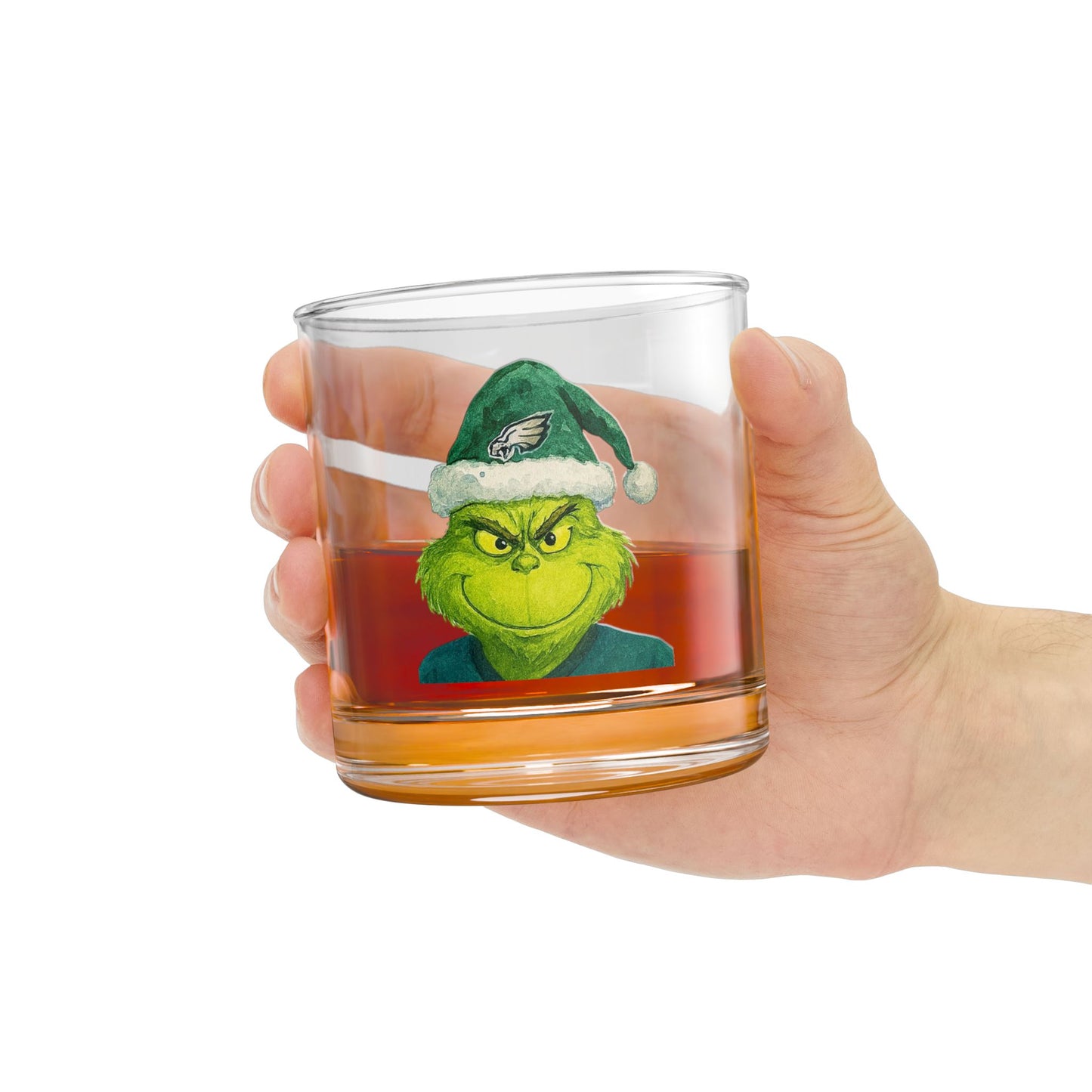 Grinch Inspired Christmas Rocks Glass | Holiday Whiskey Glass | Funny Christmas Glass