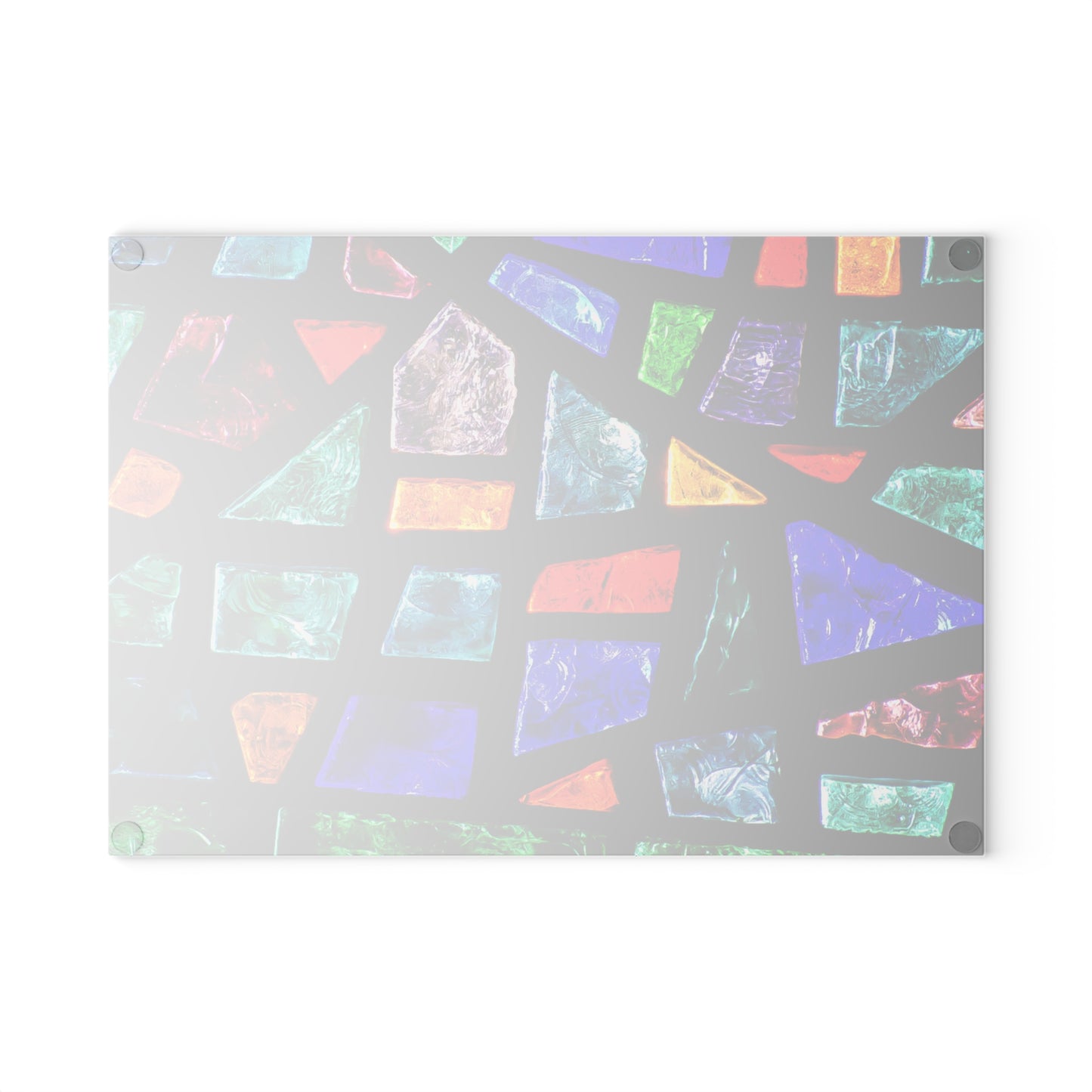 Stained Glass Mosaic Glass Cutting Board | Colorful Geometric Decor