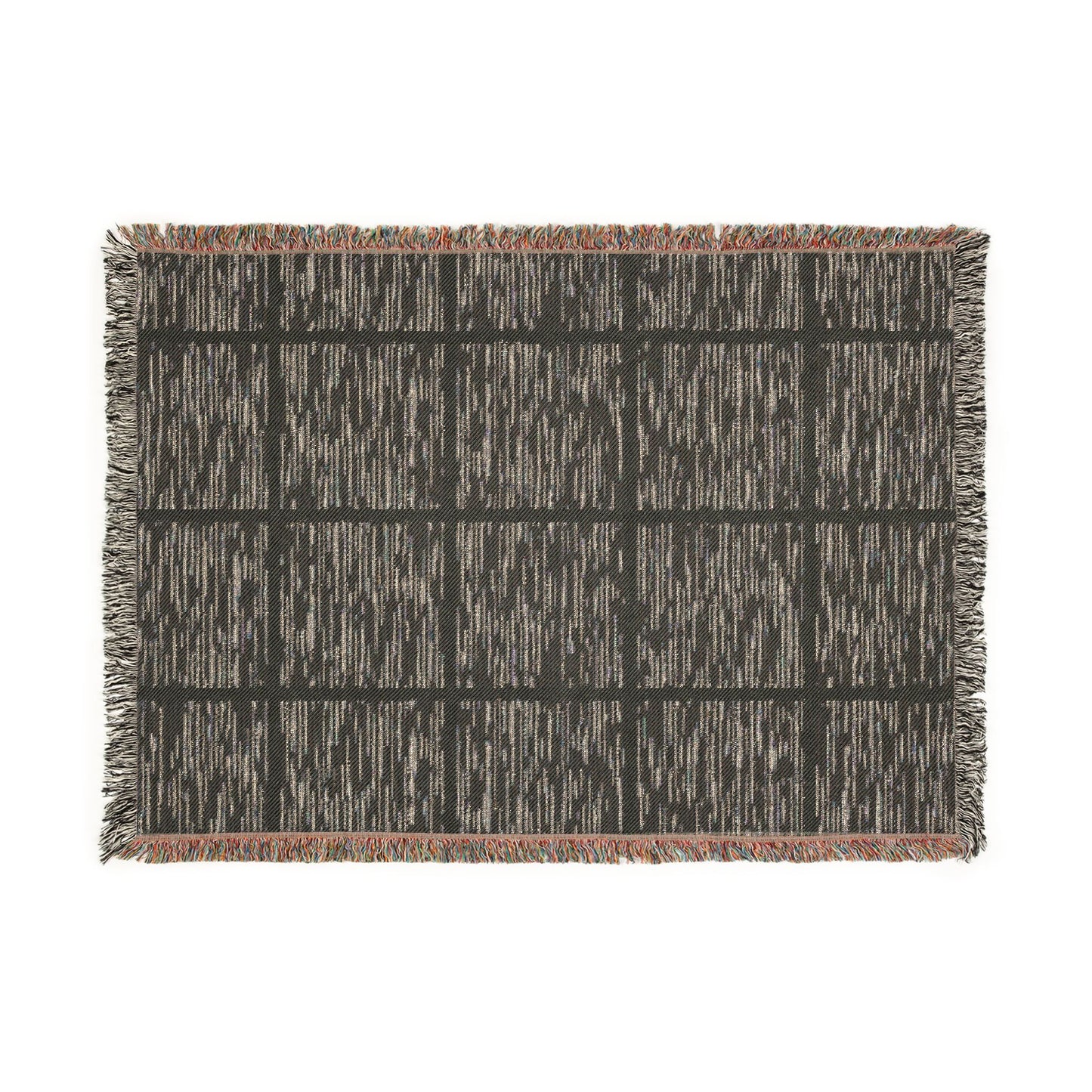 Neutral Grid Woven Throw Blanket | Minimalist Farmhouse Decor