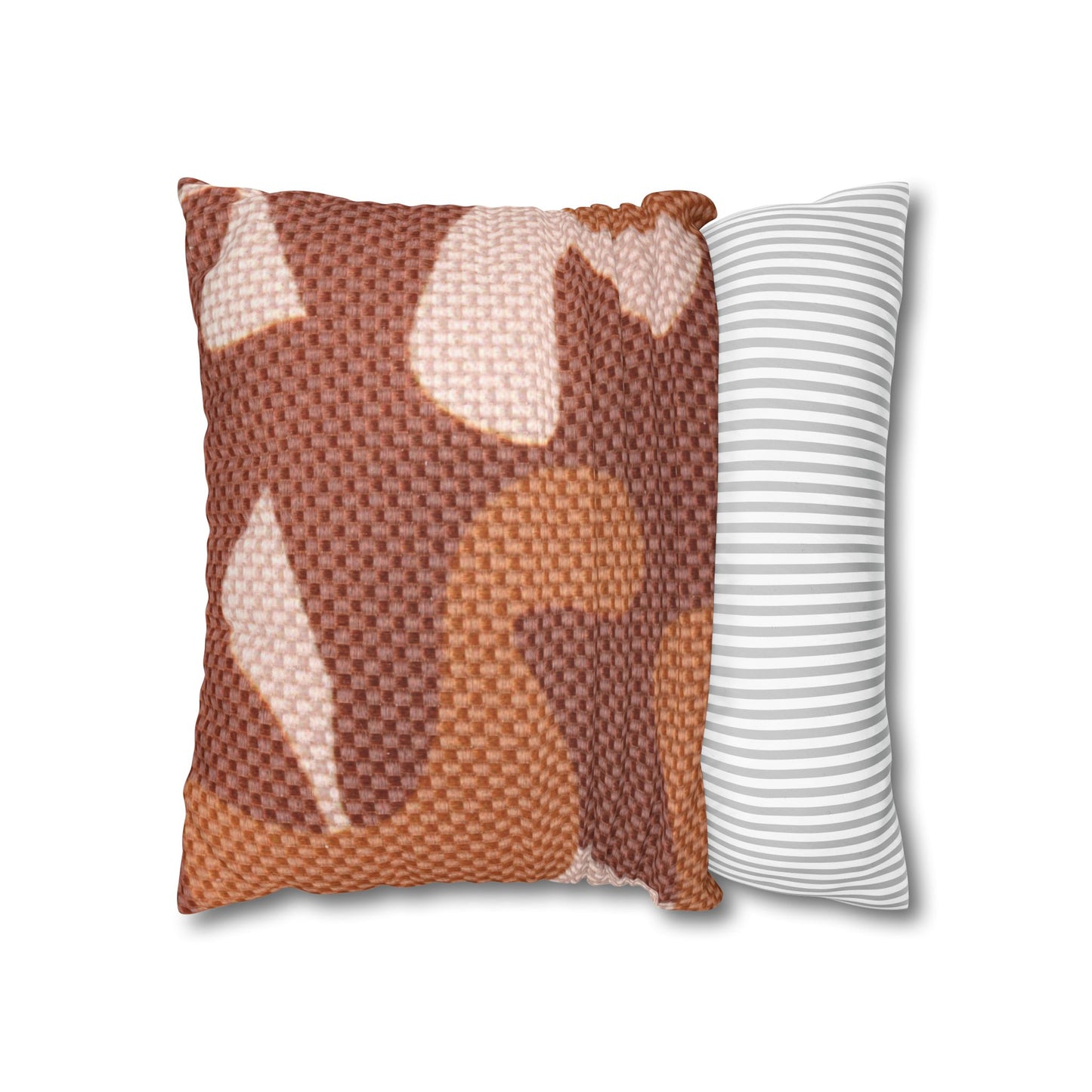 Boho Pillowcase, Bohemian Pillow Cover, Modern Square Pillow Case, Brown Shades