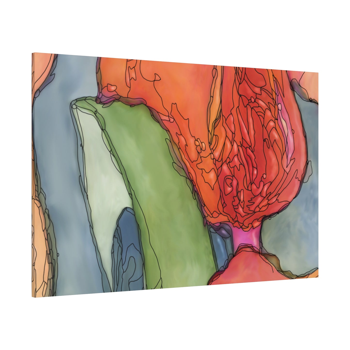 Abstract Pastel Canvas Wall Art | Modern Matte Stretched Canvas Decor