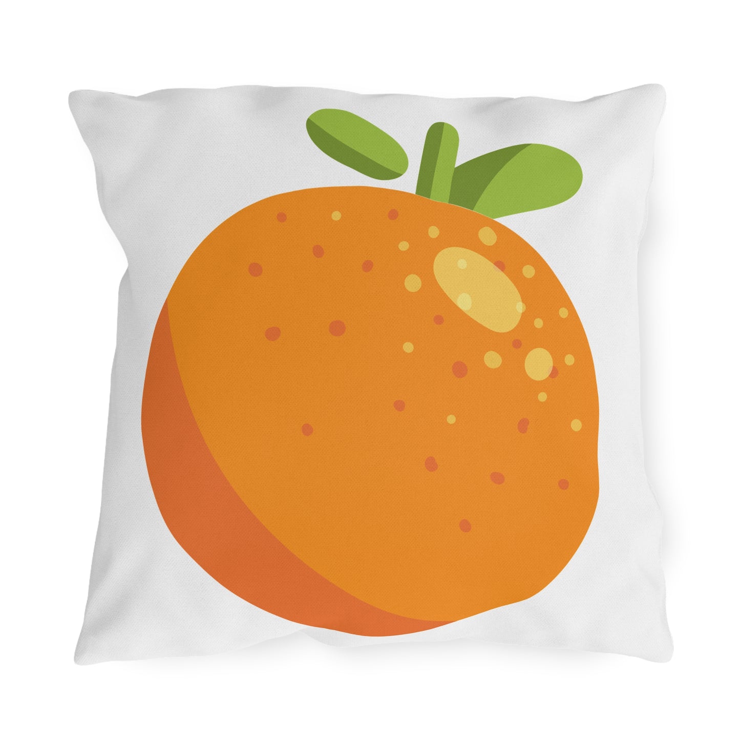 Pillow with an orange design on a white background