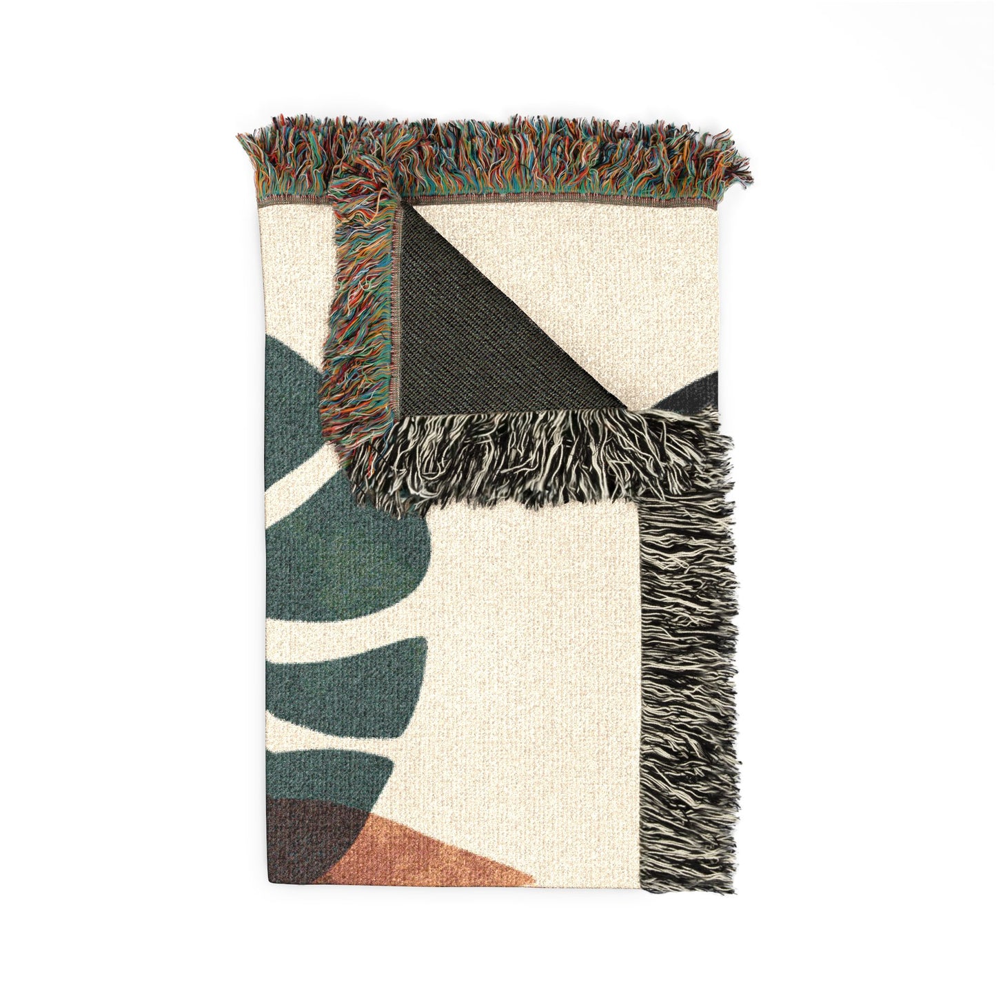 Boho Monstera Leaf Woven Throw Blanket | Botanical Home Decor