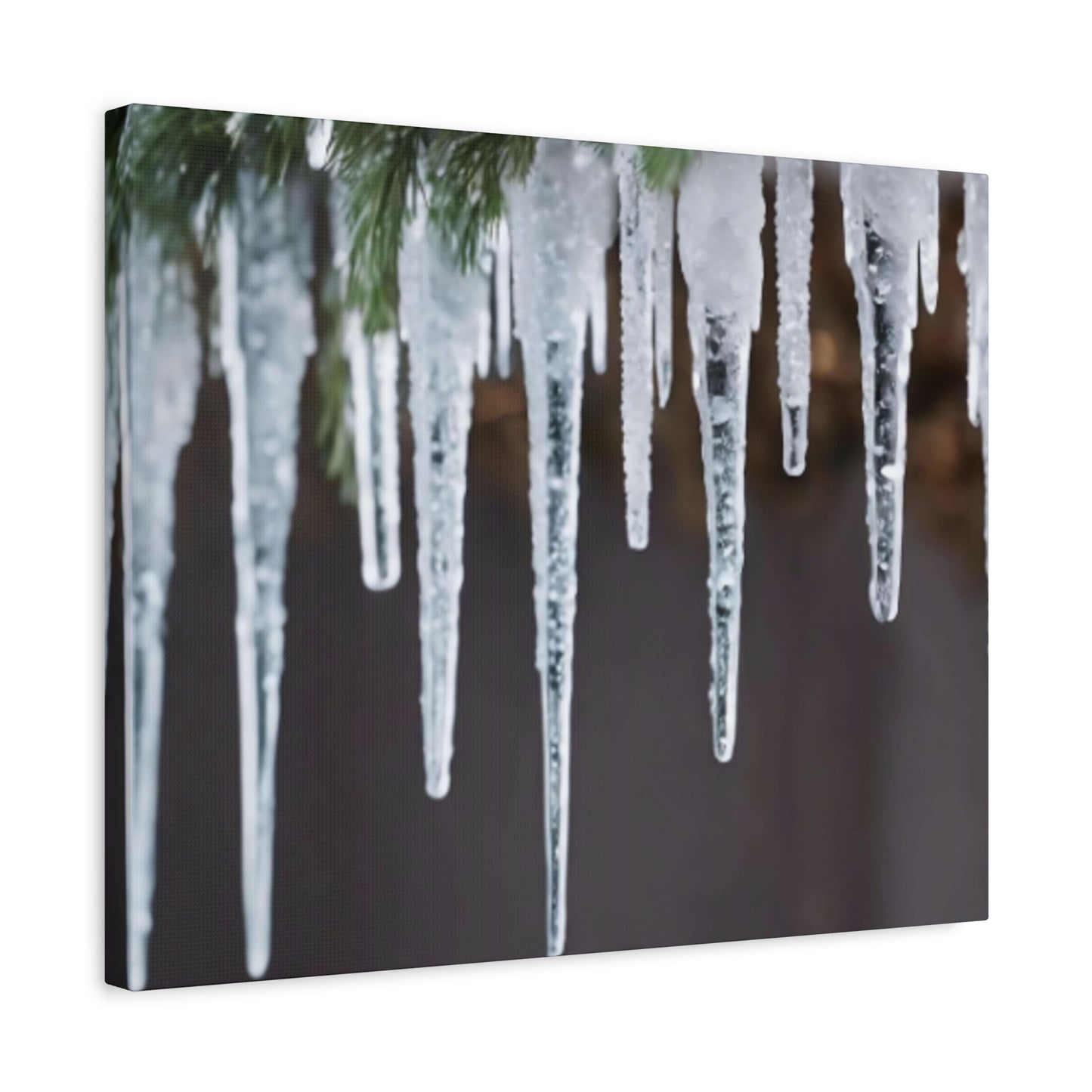 Icicles on Pine Branch Christmas Wall Art | Winter Mantle Decor