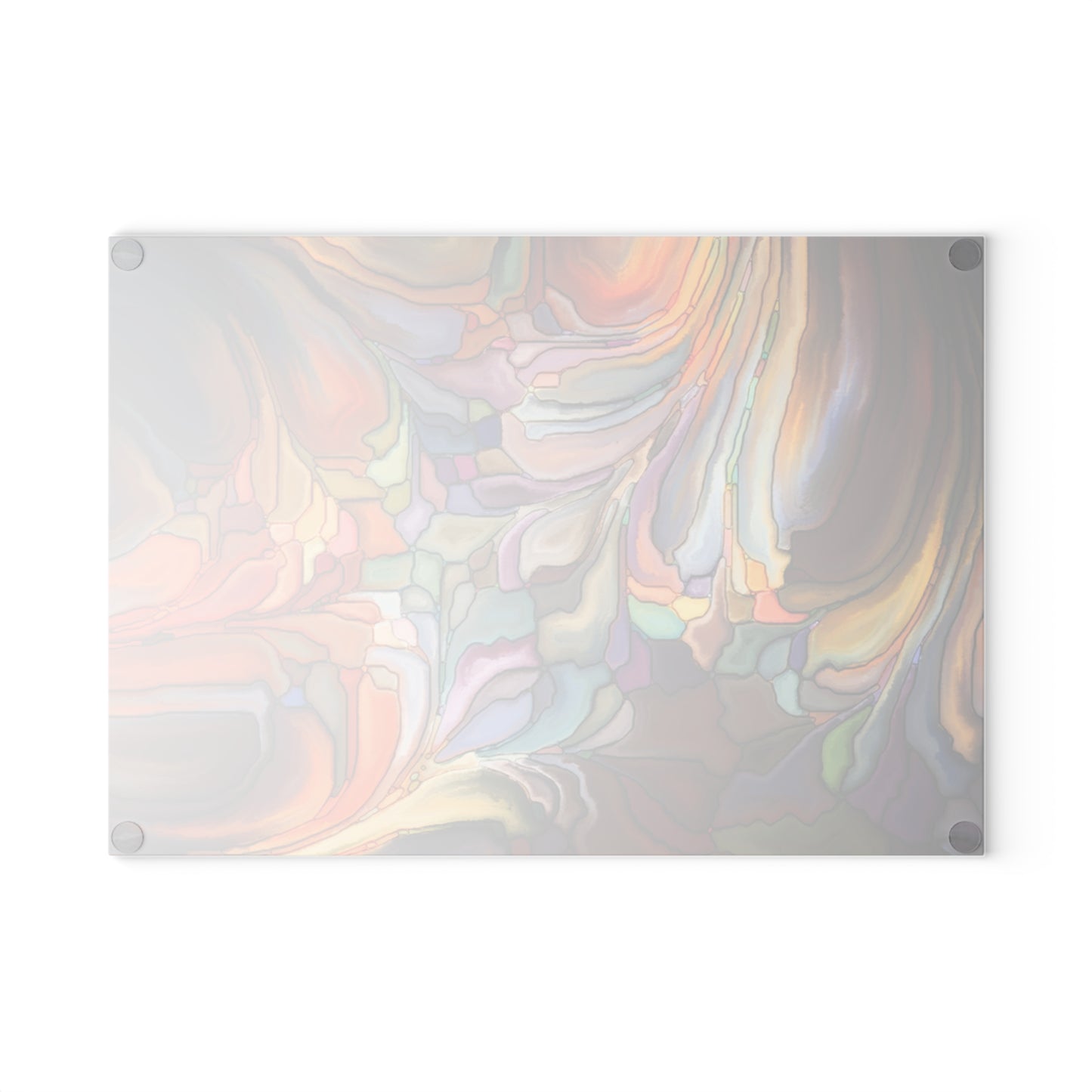 Abstract Color Swirl Glass Cutting Board | Multicolor Fluid Art Kitchen Decor