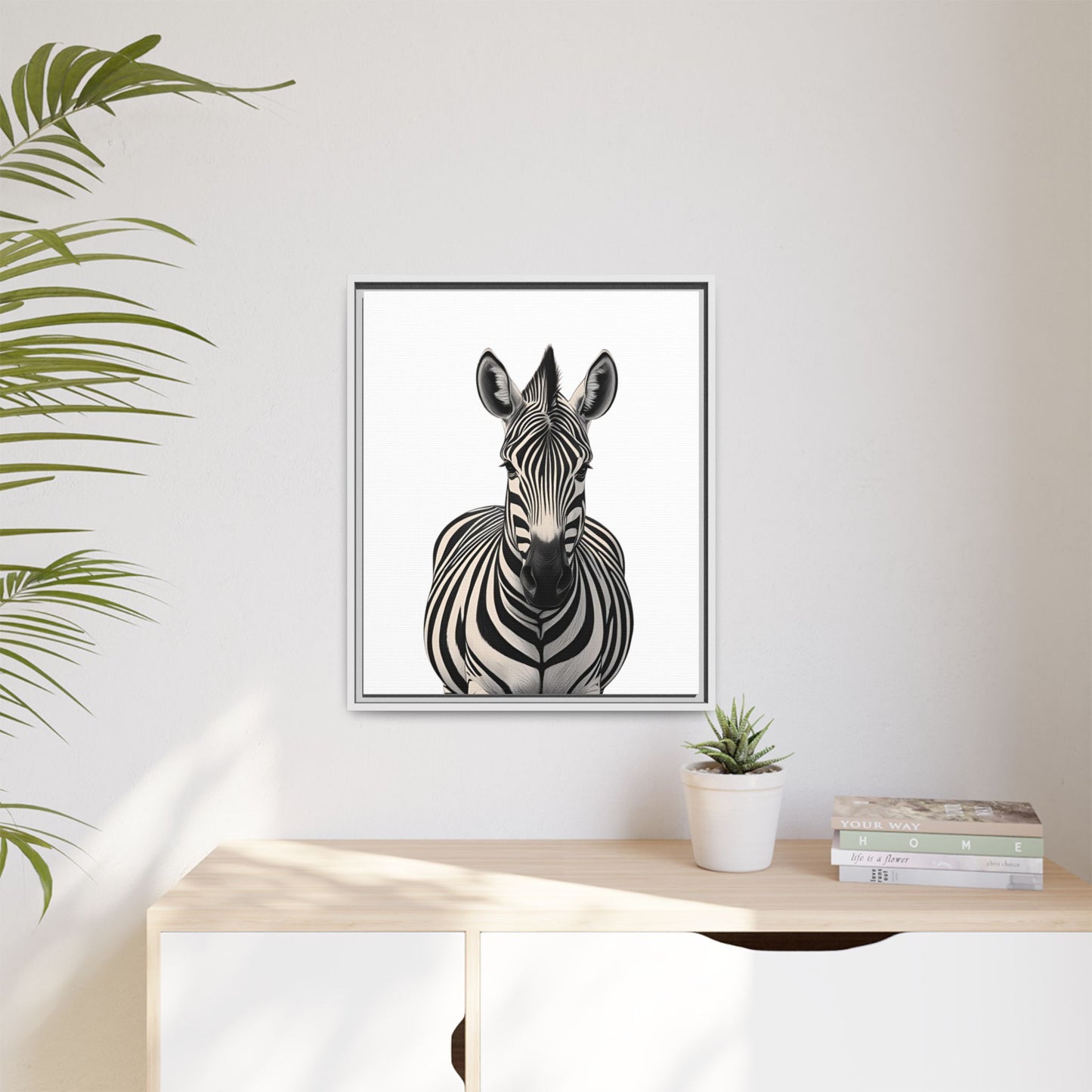 Striking Zebra Wall Art Black & White Wildlife Photography Print, Safari Animal Home Decor, Zebra Lover Nursery Room Gift