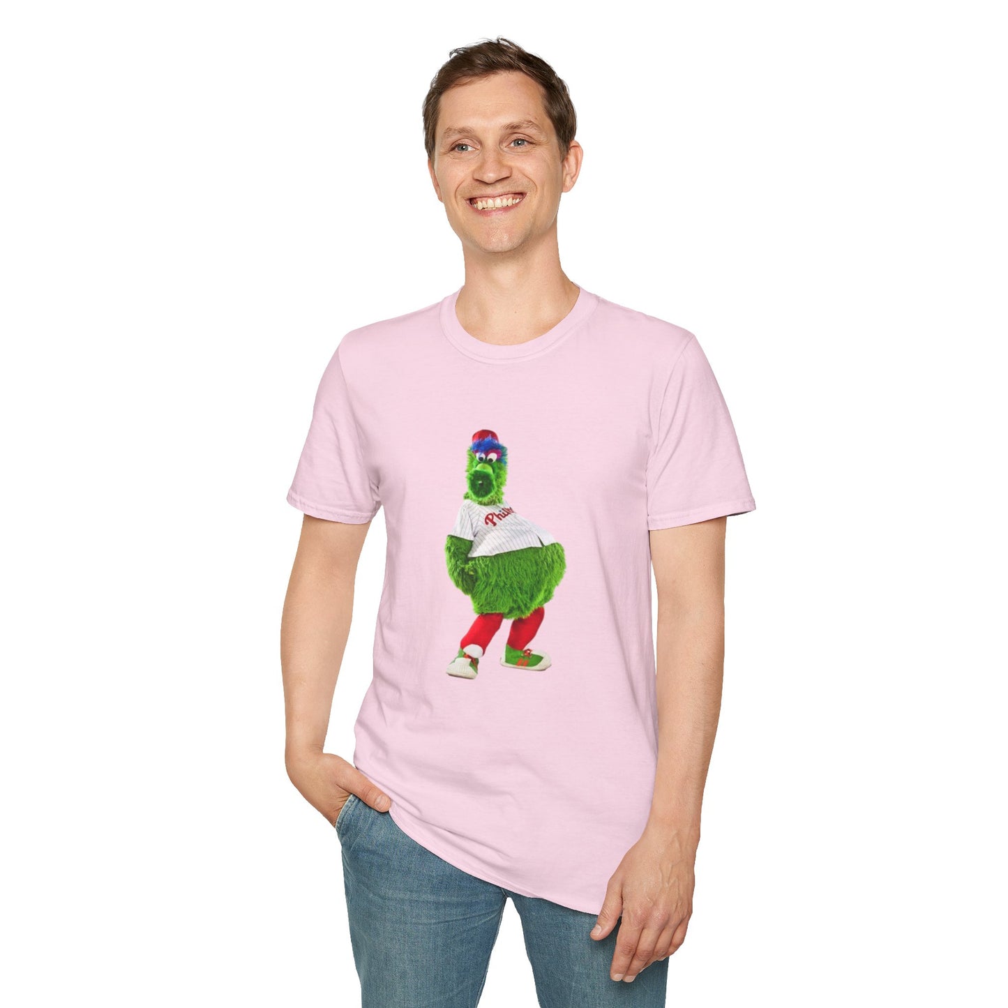 Cartoon Baseball Mascot T-Shirt | Funny Green Character Tee for Sports Lovers