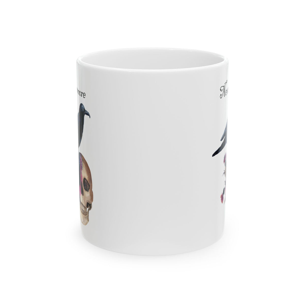 Halloween Mug - Raven Sitting on Skull Nevermore