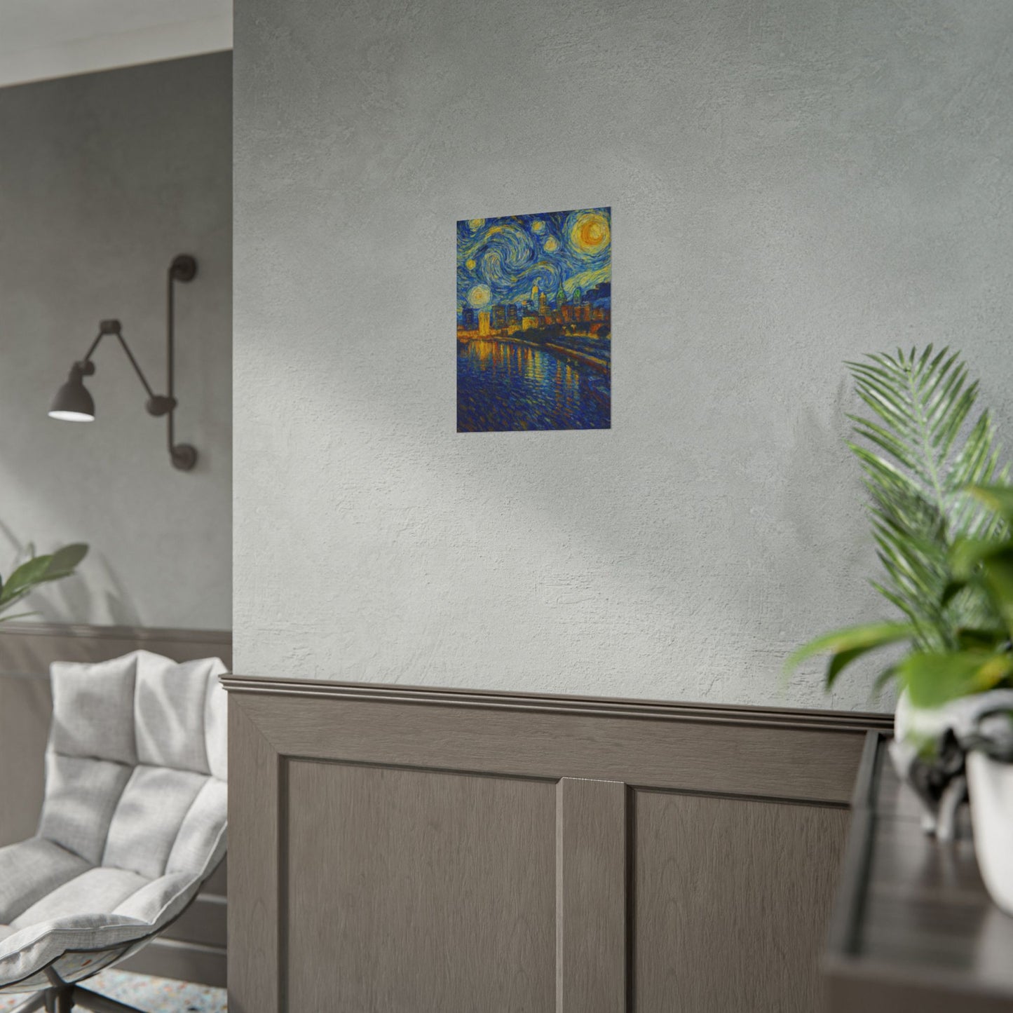 Philadelphia Starry Night City Skyline Rolled Poster | Van Gogh Style Print