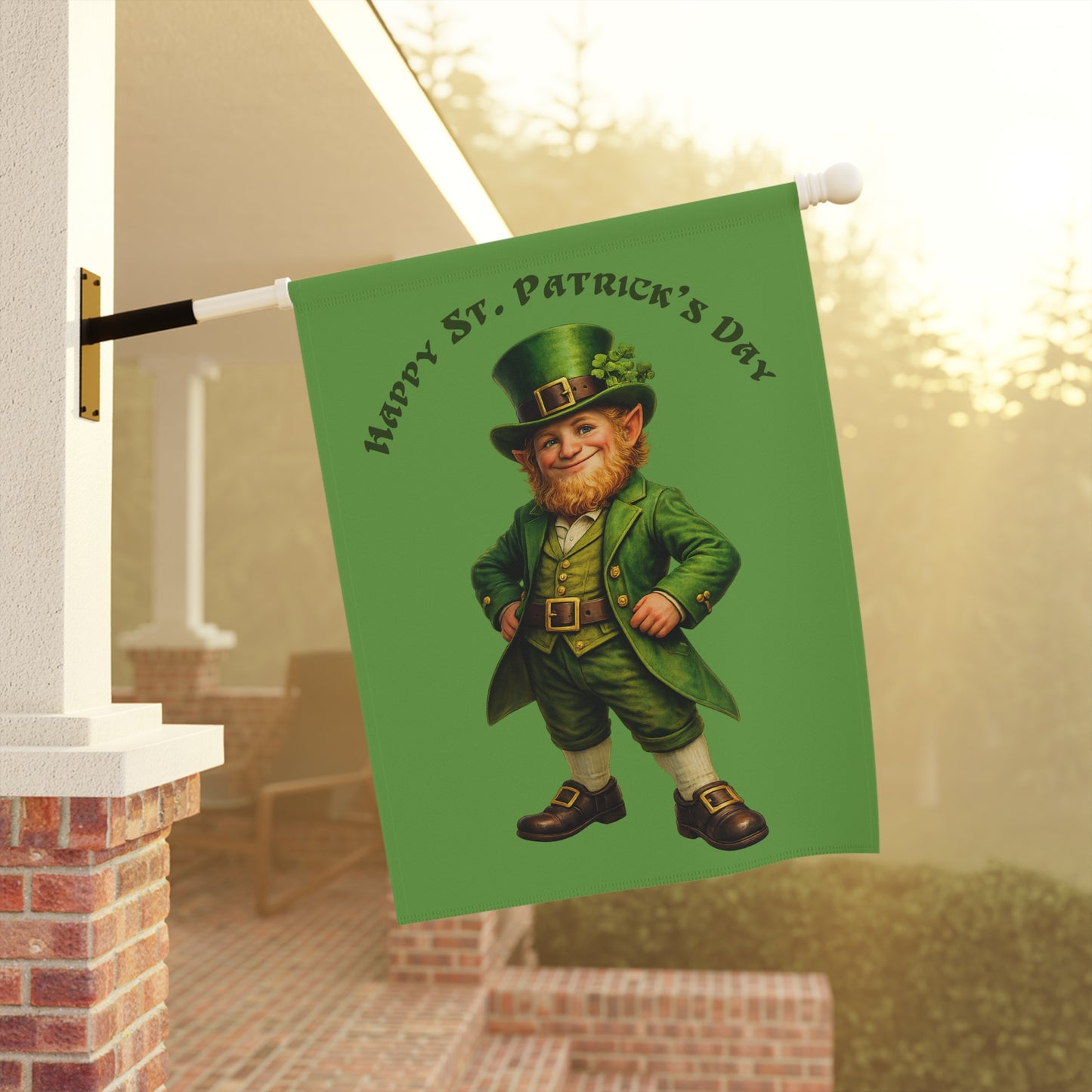 Happy St. Patrick’s Day Leprechaun Garden Flag | Irish Leprechaun Yard Flag | Green St Patrick’s Day Outdoor Decor | Spring Garden Flag