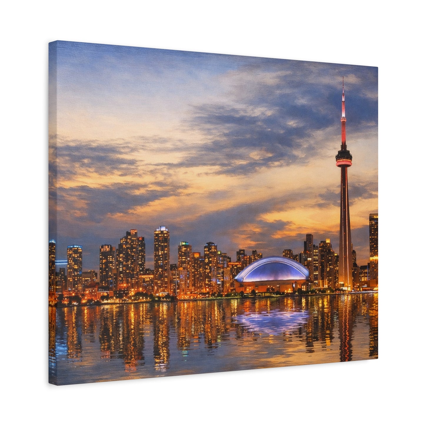 Toronto Skyline Matte Stretched Canvas, Toronto Skyline Canvas Wall Art, Urban City Art Print