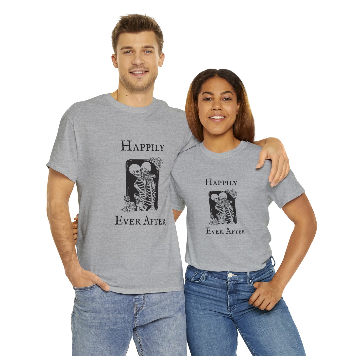 Halloween Skeleton Couple Love T-Shirt Anniversary Wedding Engagement