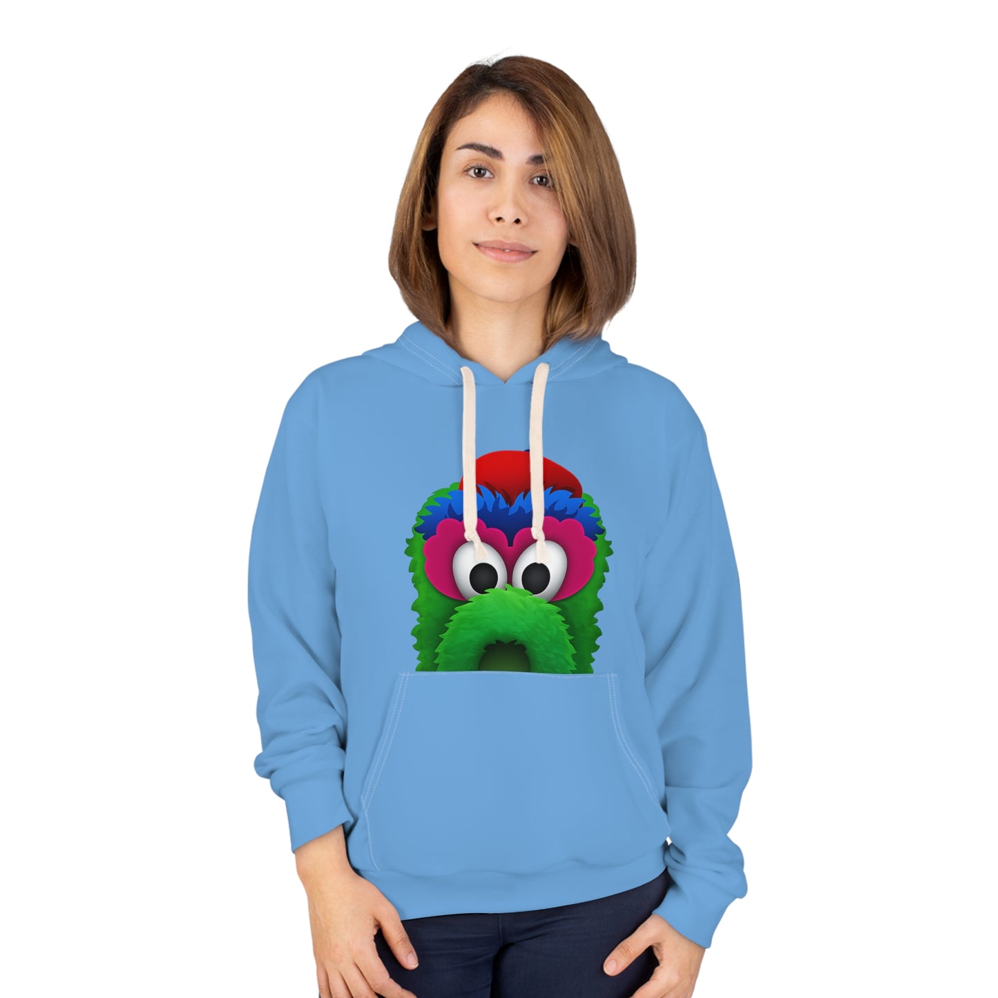 Colorful Fuzzy Monster Hoodie | Green Cartoon Mascot