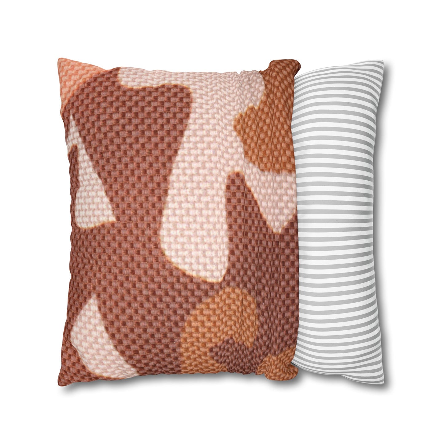 Boho Pillowcase, Bohemian Pillow Cover, Modern Square Pillow Case, Brown Shades