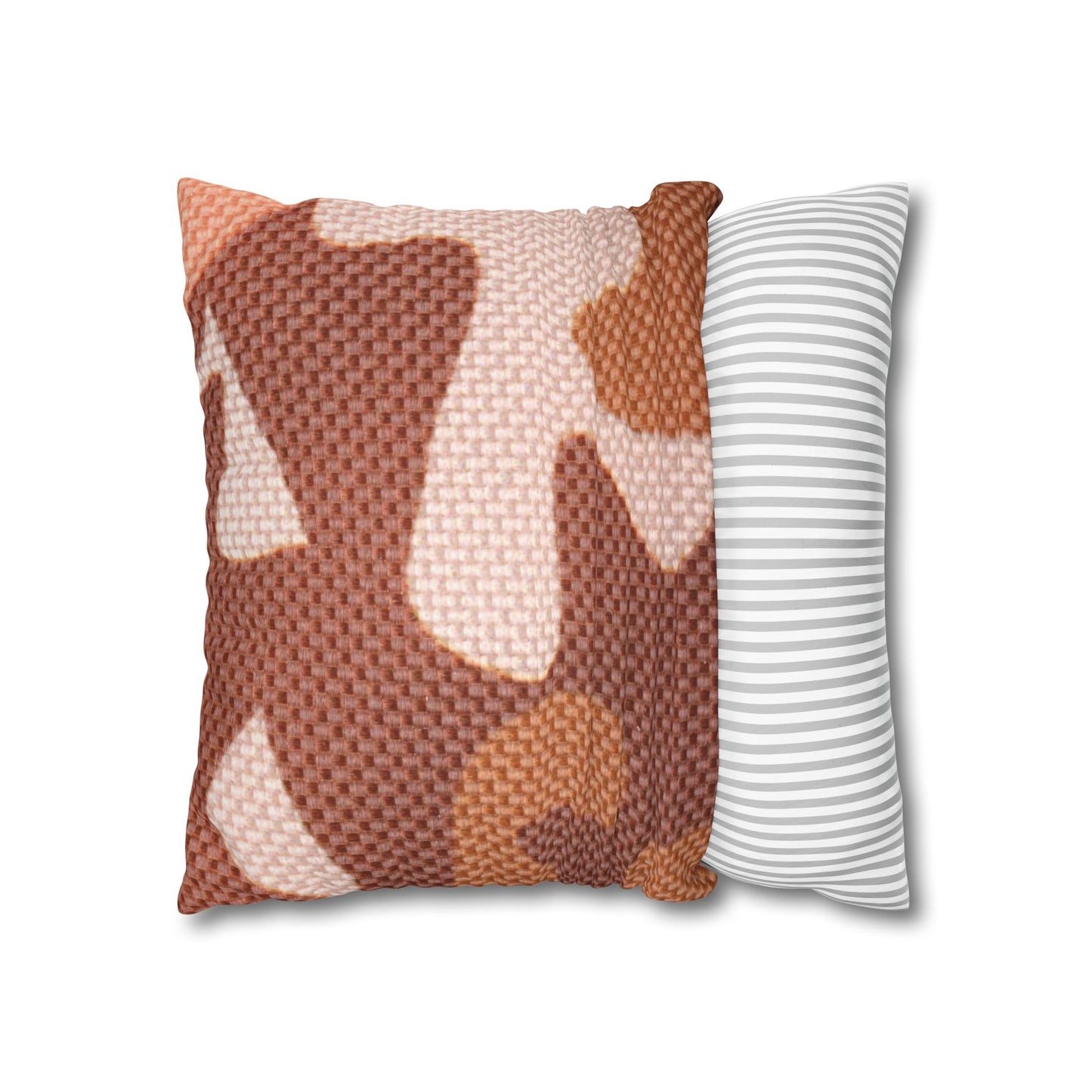 Boho Pillowcase, Bohemian Pillow Cover, Modern Square Pillow Case, Brown Shades