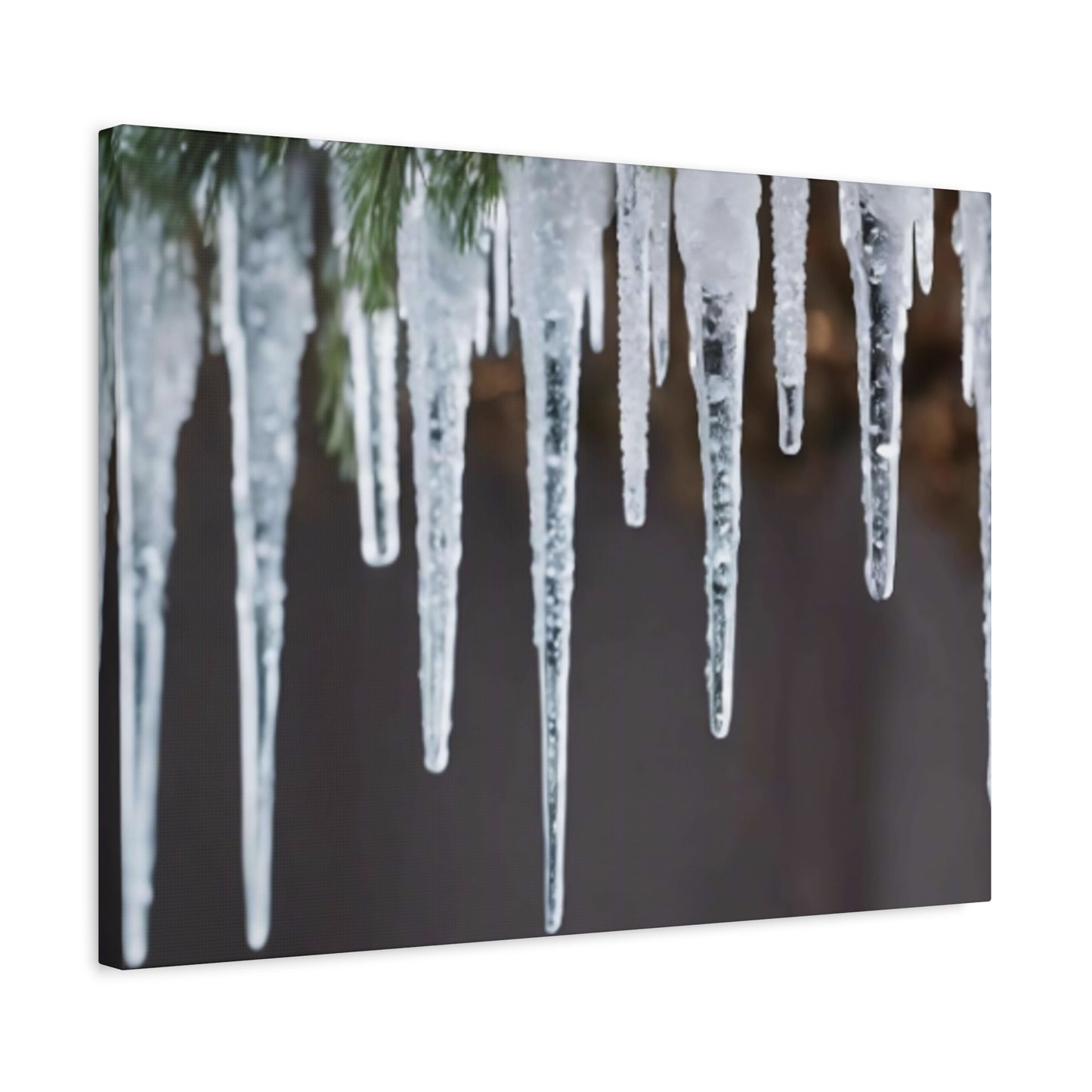 Icicles on Pine Branch Christmas Wall Art | Winter Mantle Decor