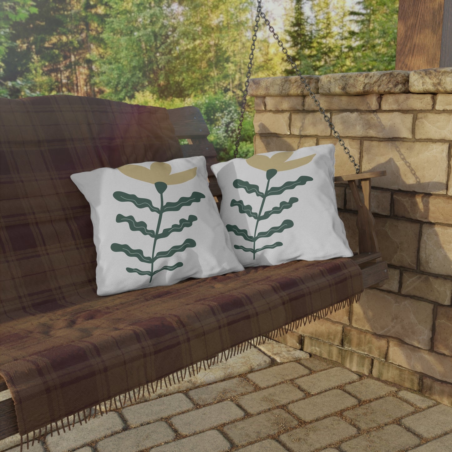 Floral Outdoor Throw Pillow | Garden Patio Decorative Cushion