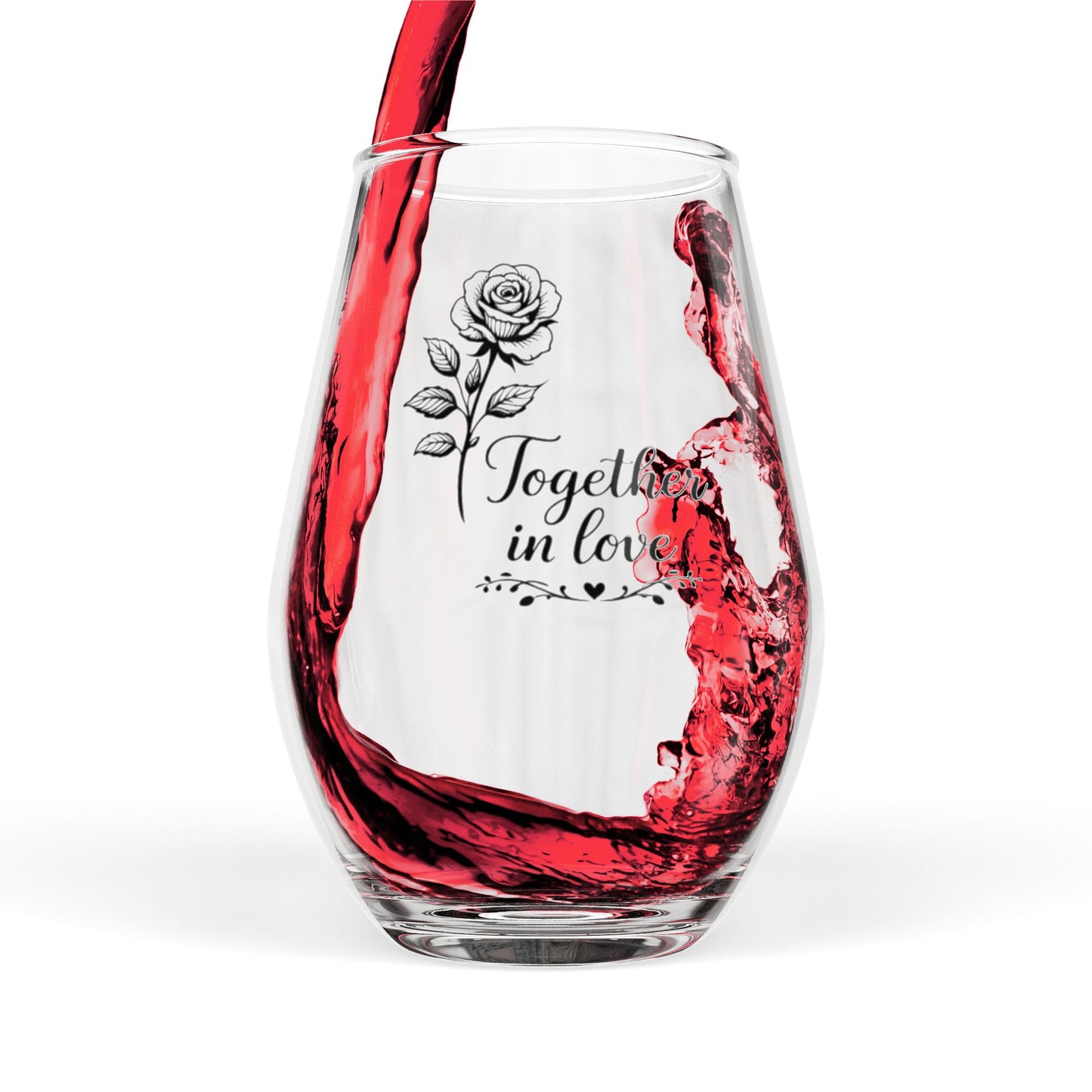 Together in Love Wine Glass – Romantic Gift for Couples