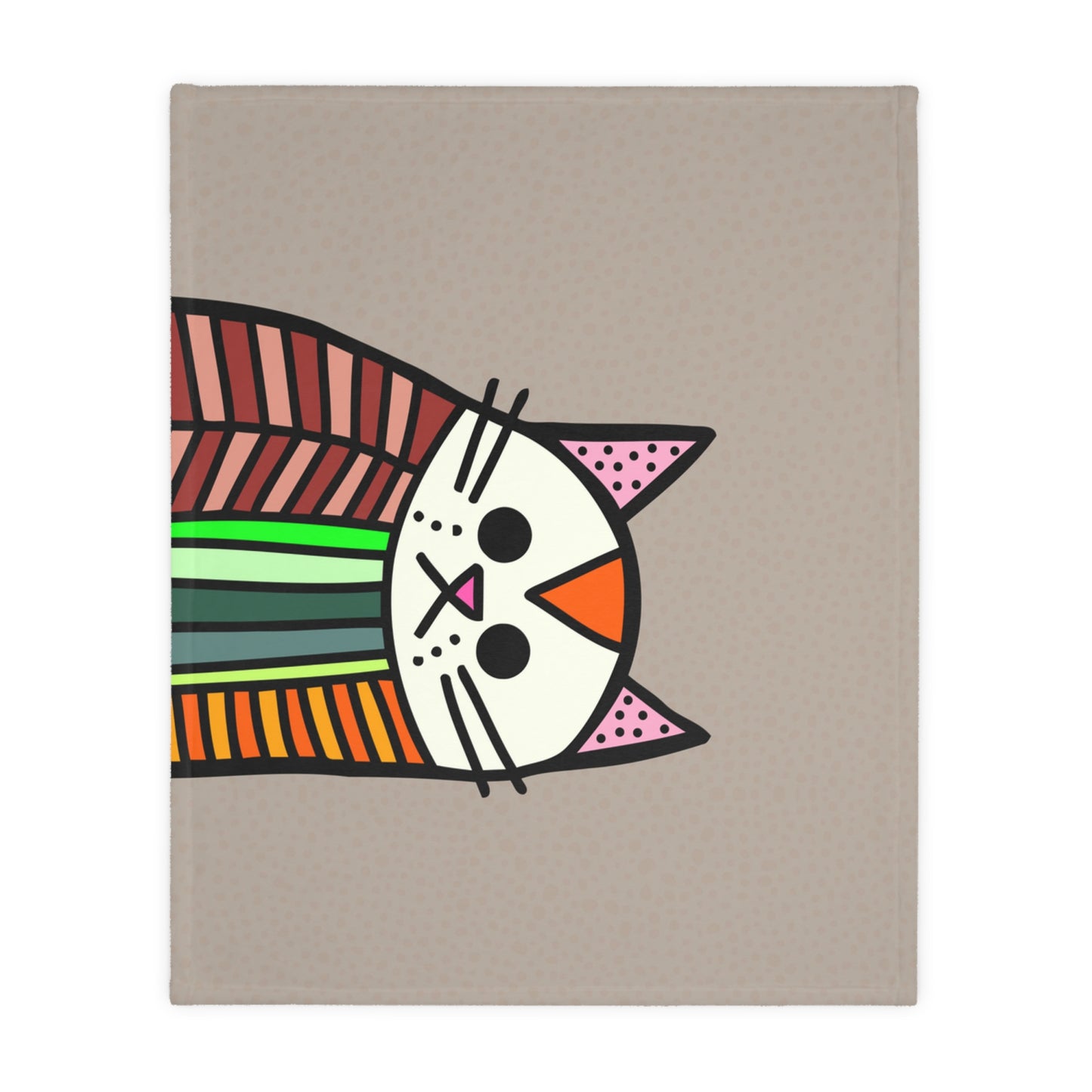 Striped Colorful Cat Blanket | Two-Sided Velveteen Microfiber