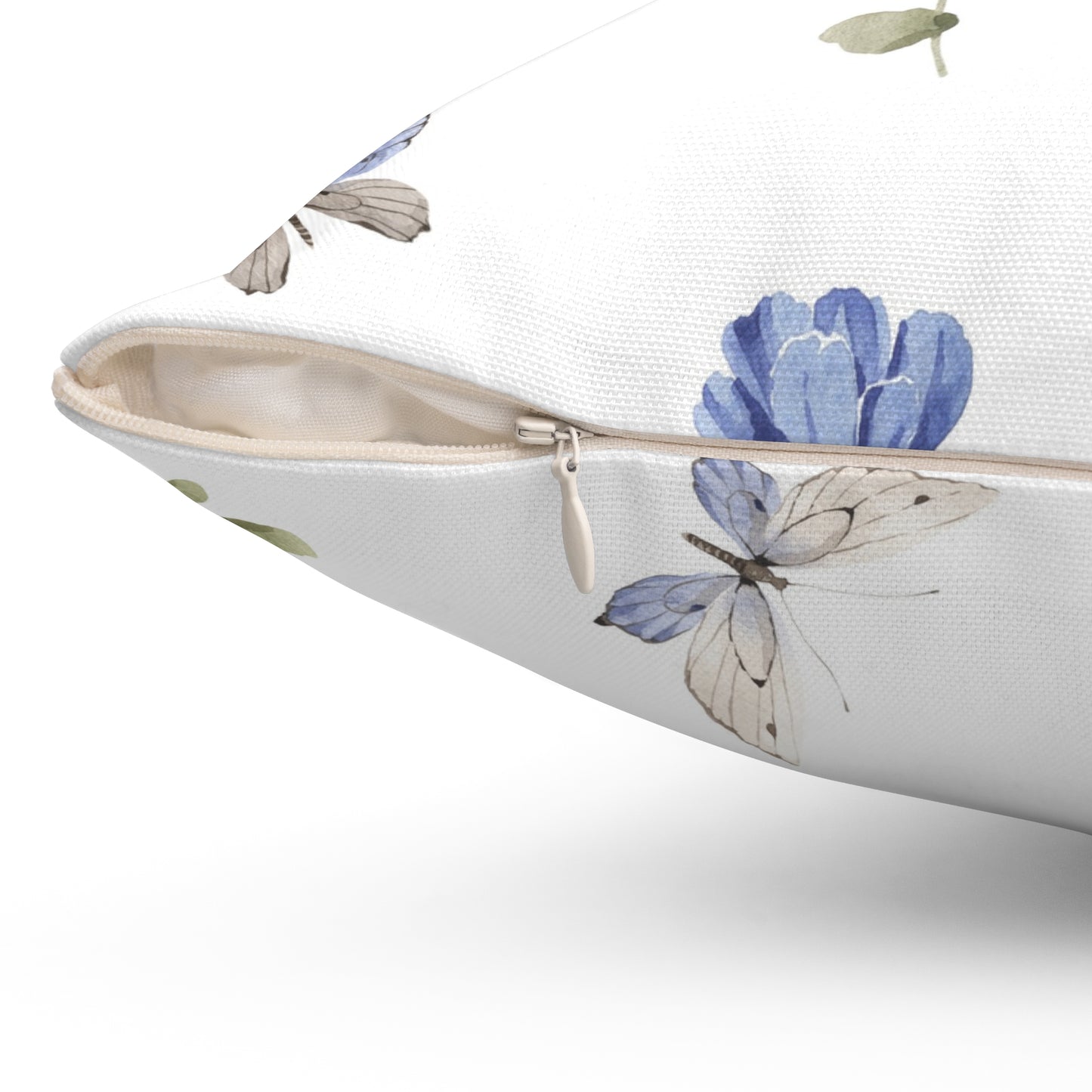 Butterfly Garden Square Pillow Home Decor | Floral Accent Throw Cushion