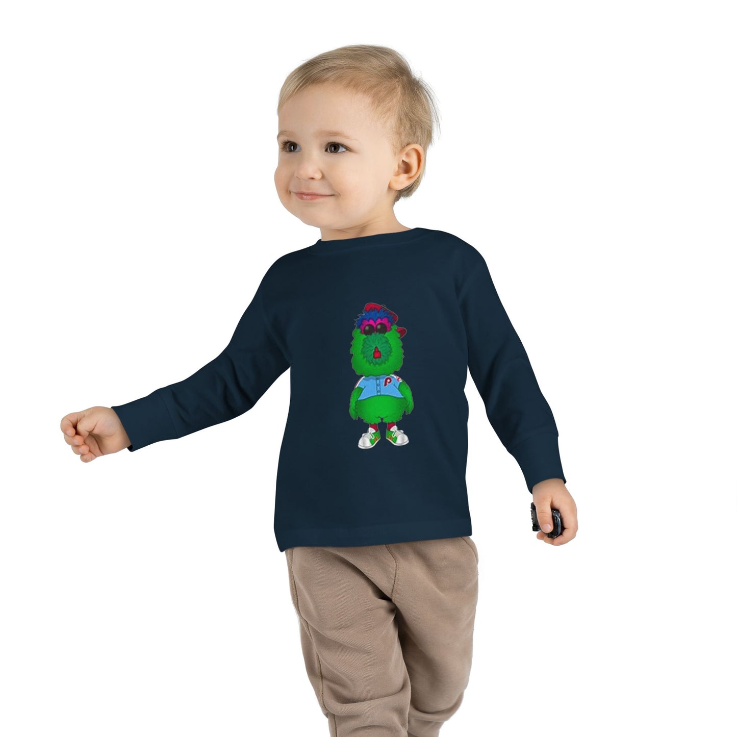 Cartoon Monster Toddler Long Sleeve Tee | Funny Baseball Fan Shirt