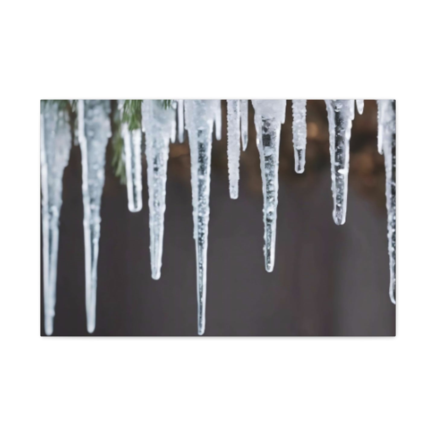 Icicles on Pine Branch Christmas Wall Art | Winter Mantle Decor