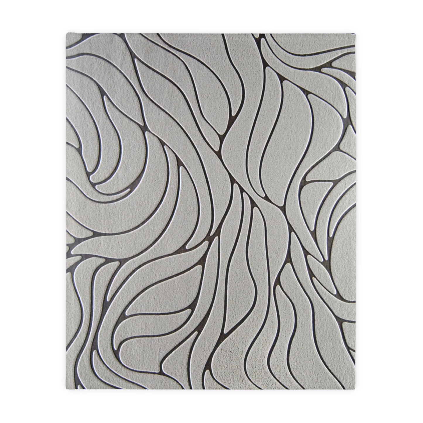 Modern Abstract Gray Wave Blanket | Neutral Home Decor