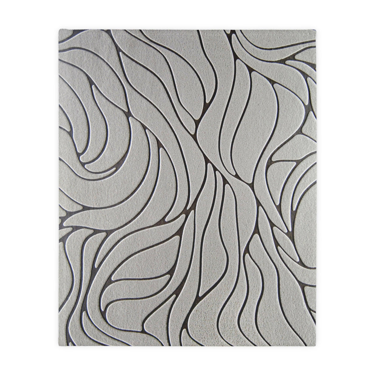Modern Abstract Gray Wave Blanket – Two-Sided Microfiber Plush Throw