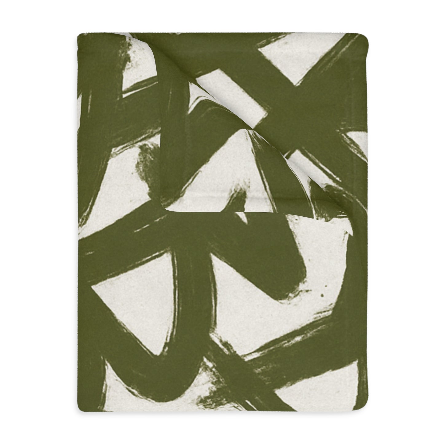 Olive Brushstroke Star Pattern Blanket | Abstract Graffiti Throw