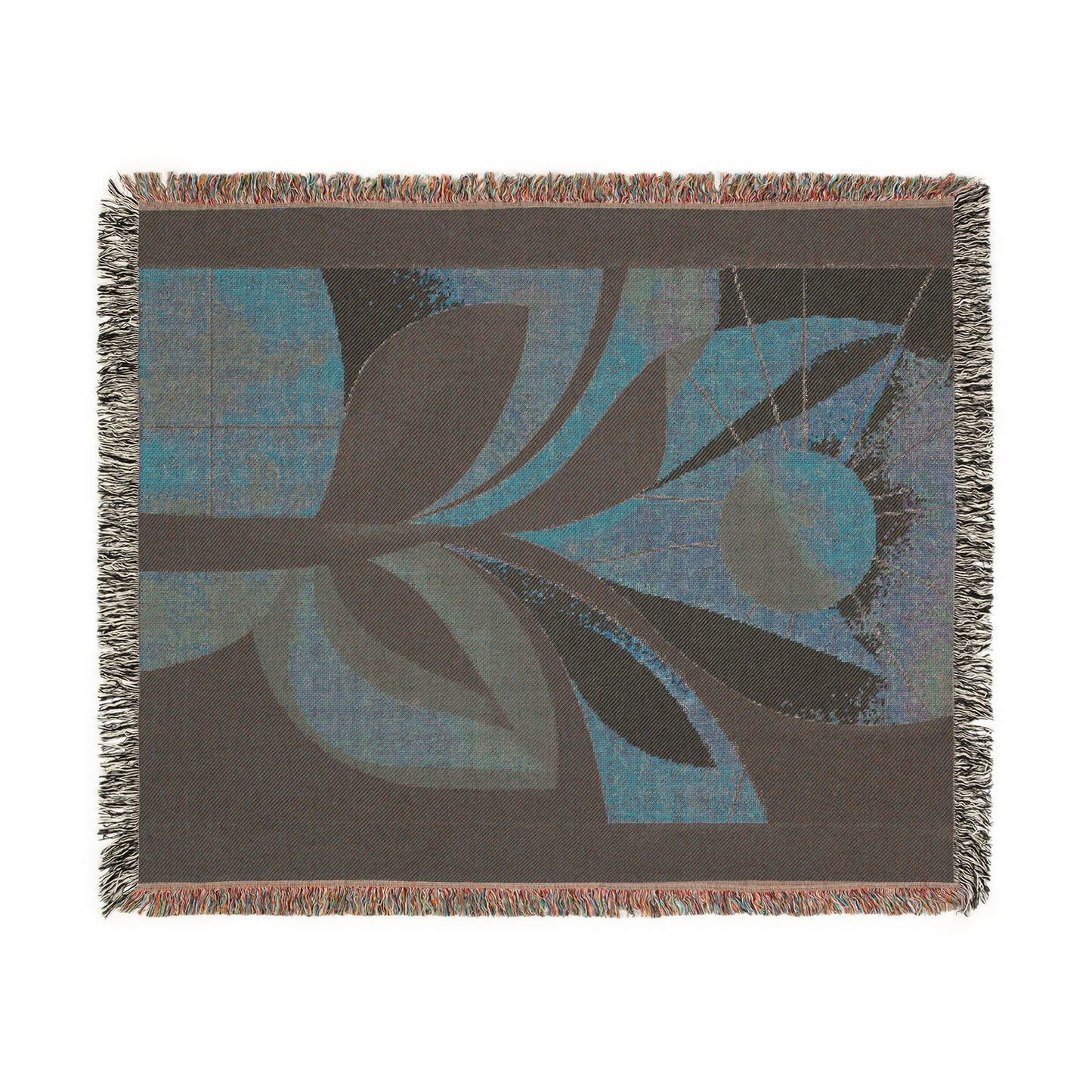 Modern Abstract Woven Throw Blanket | Mid Century Boho Tapestry | Neutral Geometric Home Decor