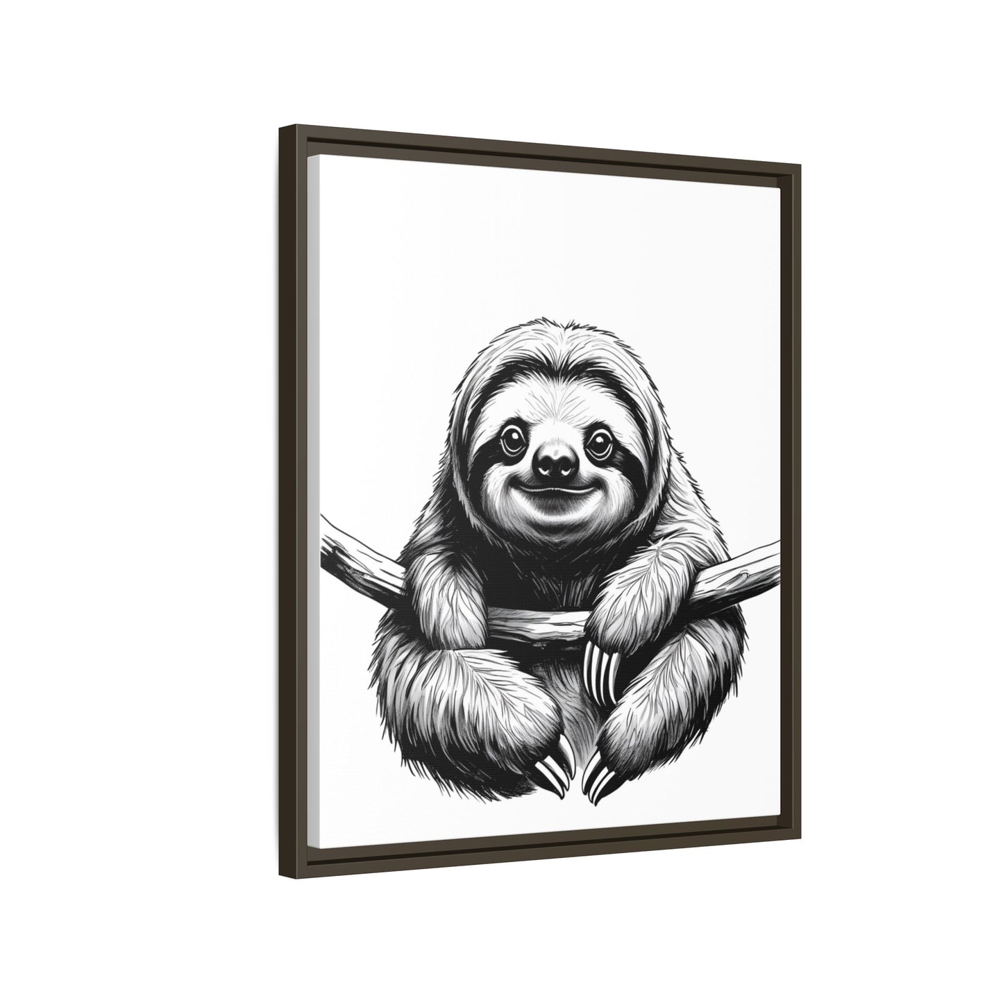 Adorable Sloth Hanging from Tree Branch Black & White Animal Wall Art, Cute Sloth Print, Jungle Theme Nursery Decor, Baby Shower Gift