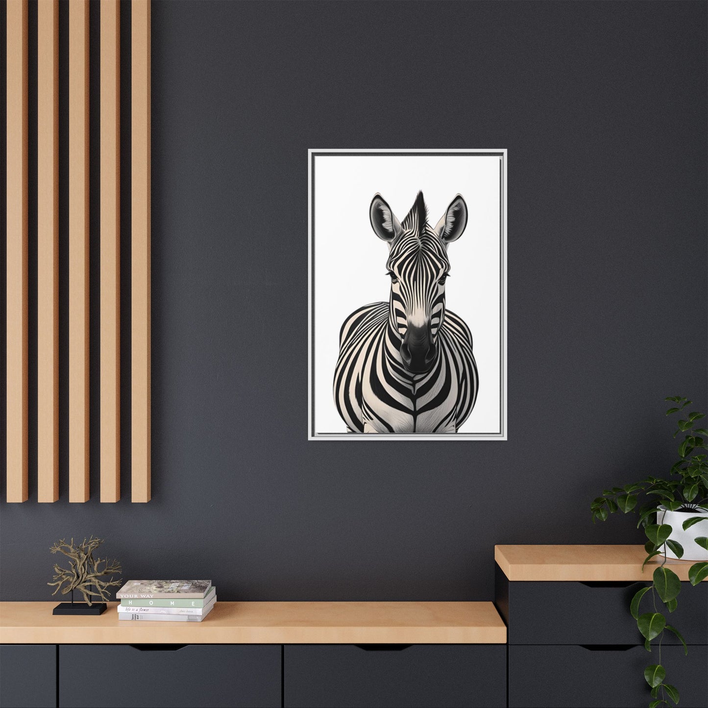 Striking Zebra Wall Art Black & White Wildlife Photography Print, Safari Animal Home Decor, Zebra Lover Nursery Room Gift