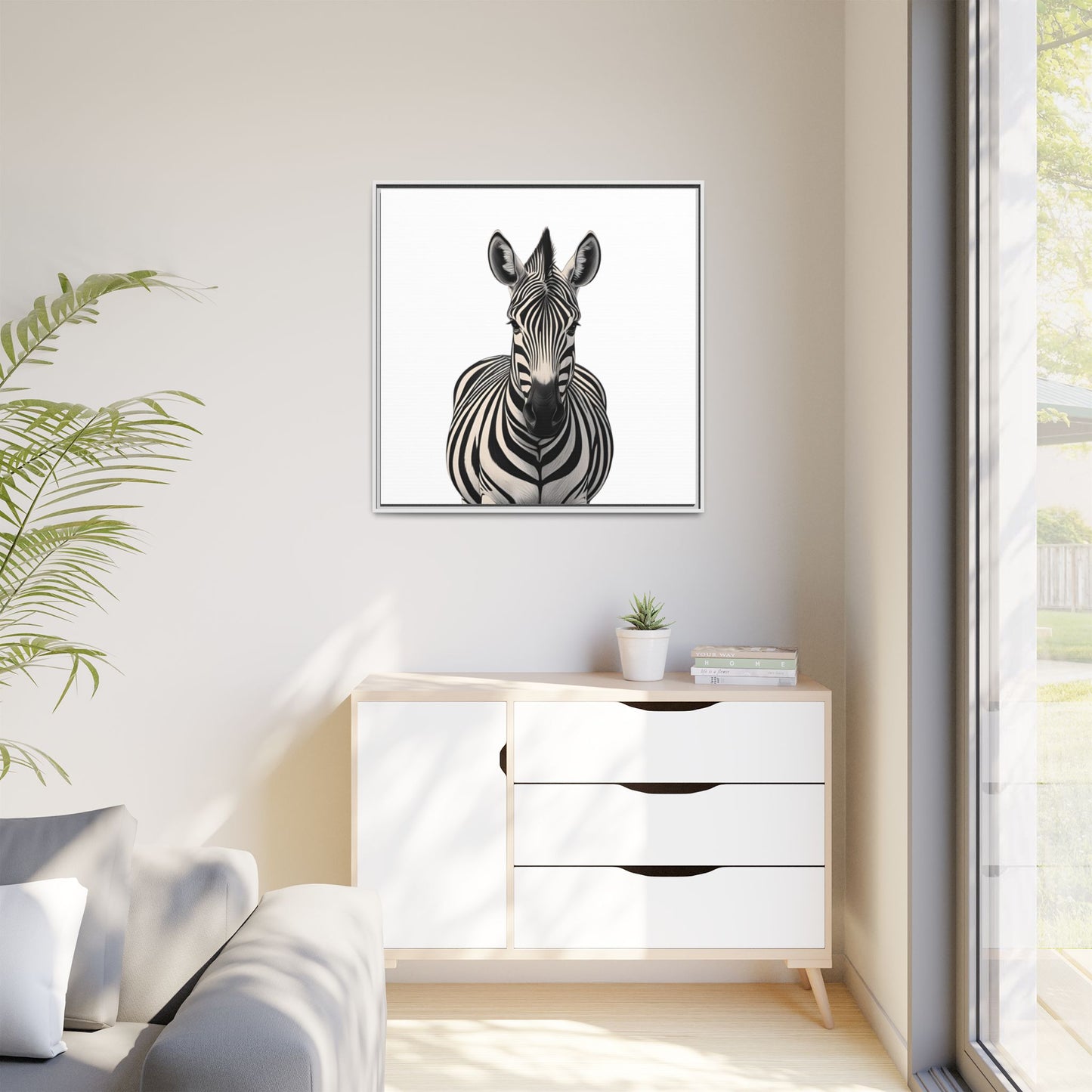 Striking Zebra Wall Art Black & White Wildlife Photography Print, Safari Animal Home Decor, Zebra Lover Nursery Room Gift