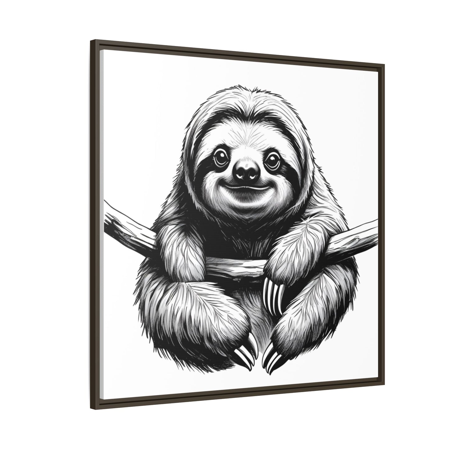 Adorable Sloth Hanging from Tree Branch Black & White Animal Wall Art, Cute Sloth Print, Jungle Theme Nursery Decor, Baby Shower Gift