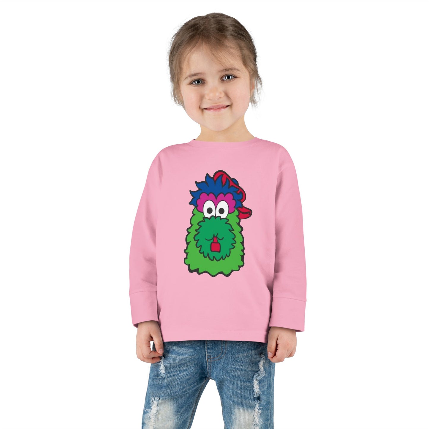 Funny Long Sleeve Shirt for Kids | Cartoon Baseball Team Mascot