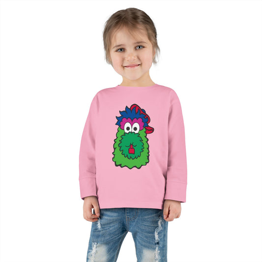 Funny Long Sleeve Shirt for Kids | Cartoon Baseball Team Mascot