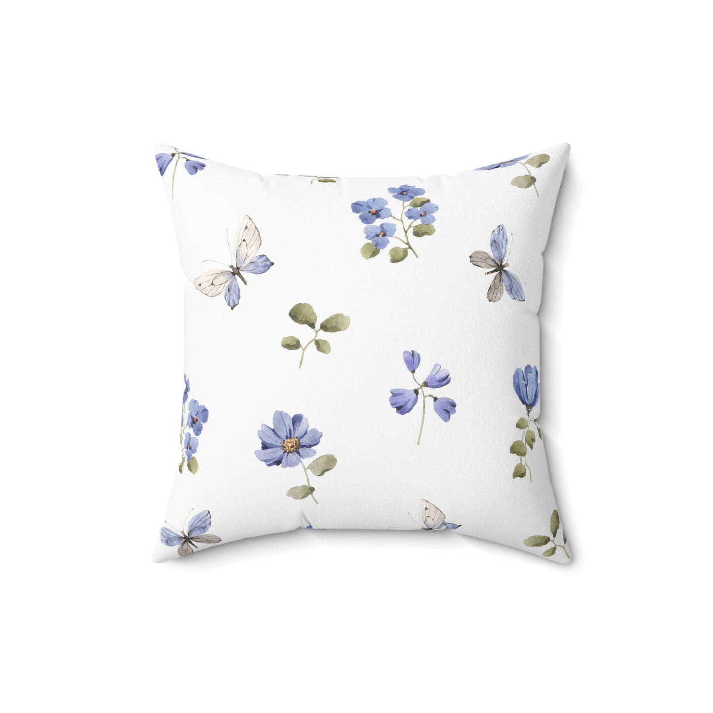 Butterfly Garden Square Pillow Home Decor | Floral Accent Throw Cushion