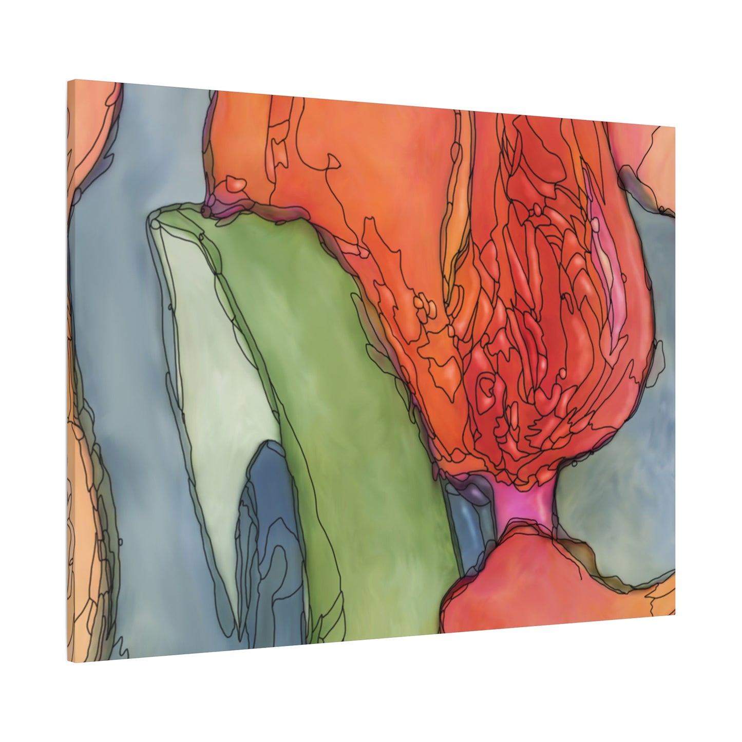 Abstract Pastel Canvas Wall Art | Modern Matte Stretched Canvas Decor